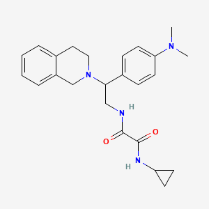 molecular formula C24H30N4O2 B2377866 N1-cyclopropyl-N2-(2-(3,4-dihydroisoquinolin-2(1H)-yl)-2-(4-(dimethylamino)phenyl)ethyl)oxalamide CAS No. 941959-12-2