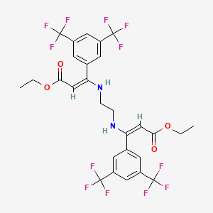 ethyl (2E)-3-[3,5-bis(trifluoromethyl)phenyl]-3-[(2-{[(1E)-1-[3,5-bis(trifluoromethyl)phenyl]-3-ethoxy-3-oxoprop-1-en-1-yl]amino}ethyl)amino]prop-2-enoate