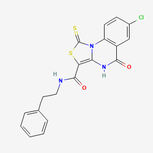 7-chloro-5-oxo-N-phenethyl-1-thioxo-4,5-dihydro-1H-thiazolo[3,4-a]quinazoline-3-carboxamide