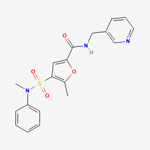 molecular formula C19H19N3O4S B2377880 5-甲基-4-(N-甲基-N-苯基磺酰基)-N-(吡啶-3-基甲基)呋喃-2-甲酰胺 CAS No. 1207016-39-4