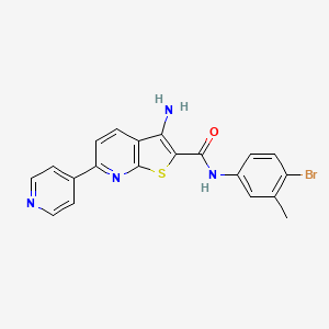 molecular formula C20H15BrN4OS B2377884 3-amino-N-(4-bromo-3-methylphenyl)-6-(pyridin-4-yl)thieno[2,3-b]pyridine-2-carboxamide CAS No. 445267-33-4