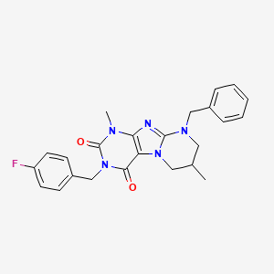 9-benzyl-3-[(4-fluorophenyl)methyl]-1,7-dimethyl-7,8-dihydro-6H-purino[7,8-a]pyrimidine-2,4-dione