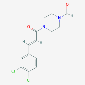 4-(3-(3,4-Dichlorophenyl)prop-2-enoyl)piperazinecarbaldehyde
