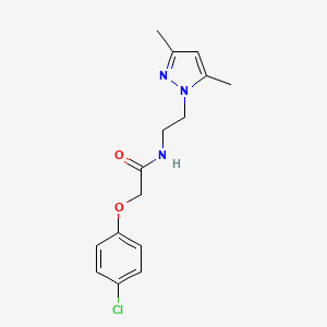 molecular formula C15H18ClN3O2 B2377911 2-(4-chlorophenoxy)-N-(2-(3,5-dimethyl-1H-pyrazol-1-yl)ethyl)acetamide CAS No. 1235662-31-3
