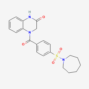 4-(4-(azepan-1-ylsulfonyl)benzoyl)-3,4-dihydroquinoxalin-2(1H)-one