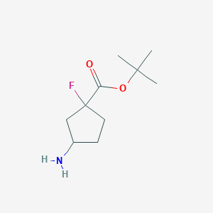 molecular formula C10H18FNO2 B2377916 Tert-butyl 3-amino-1-fluorocyclopentane-1-carboxylate CAS No. 2248344-36-5