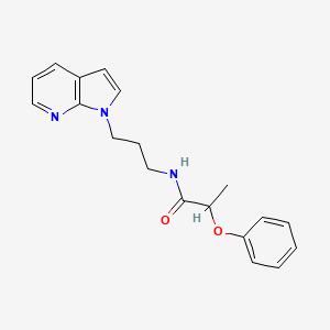 molecular formula C19H21N3O2 B2377918 N-(3-(1H-pyrrolo[2,3-b]pyridin-1-yl)propyl)-2-phenoxypropanamide CAS No. 1795441-55-2