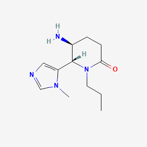 molecular formula C12H20N4O B2377920 (5S,6S)-5-Amino-6-(3-methylimidazol-4-yl)-1-propylpiperidin-2-one CAS No. 1807895-93-7