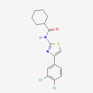 molecular formula C16H16Cl2N2OS B2377921 N-(4-(3,4-二氯苯基)噻唑-2-基)环己烷甲酰胺 CAS No. 476281-06-8
