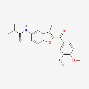 molecular formula C22H23NO5 B2377926 N-[2-(3,4-dimethoxybenzoyl)-3-methyl-1-benzofuran-5-yl]-2-methylpropanamide CAS No. 921052-75-7