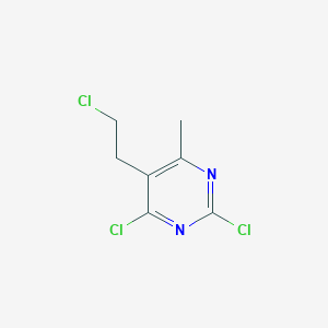 molecular formula C7H7Cl3N2 B2377934 2,4-Dichloro-5-(2-chloroethyl)-6-methylpyrimidine CAS No. 89793-69-1