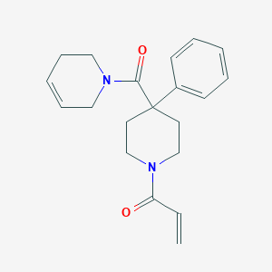 molecular formula C20H24N2O2 B2377935 1-[4-(3,6-Dihydro-2H-pyridine-1-carbonyl)-4-phenylpiperidin-1-yl]prop-2-en-1-one CAS No. 2200610-32-6