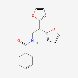 N-[2,2-bis(furan-2-yl)ethyl]cyclohex-3-ene-1-carboxamide