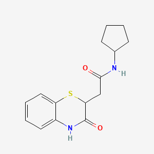 molecular formula C15H18N2O2S B2377950 N-cyclopentyl-2-(3-oxo-3,4-dihydro-2H-1,4-benzothiazin-2-yl)acetamide CAS No. 371131-02-1
