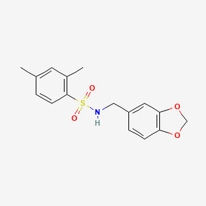 molecular formula C16H17NO4S B2377956 N-(1,3-苯并二氧杂环-5-基甲基)-2,4-二甲基苯磺酰胺 CAS No. 897290-23-2