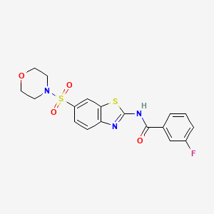 3-fluoro-N-(6-morpholin-4-ylsulfonyl-1,3-benzothiazol-2-yl)benzamide