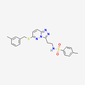 molecular formula C22H23N5O2S2 B2377963 4-甲基-N-(2-(6-((3-甲基苄基)硫代)-[1,2,4]三唑并[4,3-b]哒嗪-3-基)乙基)苯磺酰胺 CAS No. 872998-26-0