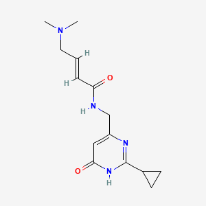 (E)-N-[(2-Cyclopropyl-6-oxo-1H-pyrimidin-4-yl)methyl]-4-(dimethylamino)but-2-enamide