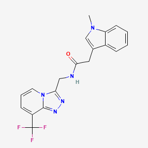 2-(1-methyl-1H-indol-3-yl)-N-((8-(trifluoromethyl)-[1,2,4]triazolo[4,3-a]pyridin-3-yl)methyl)acetamide