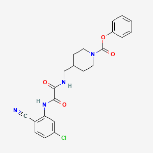 molecular formula C22H21ClN4O4 B2377982 苯基 4-((2-((5-氯-2-氰基苯基)氨基)-2-氧代乙酰氨基)甲基)哌啶-1-羧酸酯 CAS No. 1235231-44-3