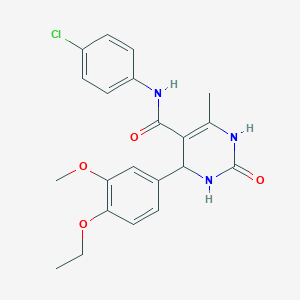 molecular formula C21H22ClN3O4 B2377983 N-(4-chlorophenyl)-4-(4-ethoxy-3-methoxyphenyl)-6-methyl-2-oxo-1,2,3,4-tetrahydropyrimidine-5-carboxamide CAS No. 905775-83-9