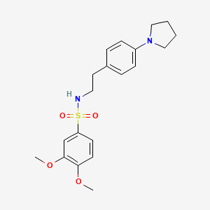 molecular formula C20H26N2O4S B2377985 3,4-dimethoxy-N-(4-(pyrrolidin-1-yl)phenethyl)benzenesulfonamide CAS No. 954053-43-1