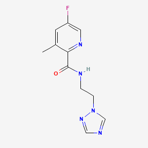 molecular formula C11H12FN5O B2377988 5-Fluoro-3-methyl-N-[2-(1,2,4-triazol-1-yl)ethyl]pyridine-2-carboxamide CAS No. 2415456-22-1