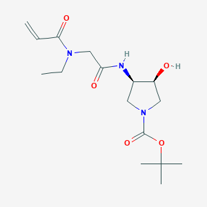 Tert-butyl (3R,4S)-3-[[2-[ethyl(prop-2-enoyl)amino]acetyl]amino]-4-hydroxypyrrolidine-1-carboxylate