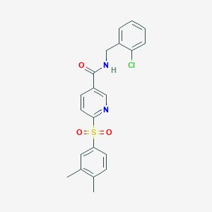 N-(2-chlorobenzyl)-6-((3,4-dimethylphenyl)sulfonyl)nicotinamide
