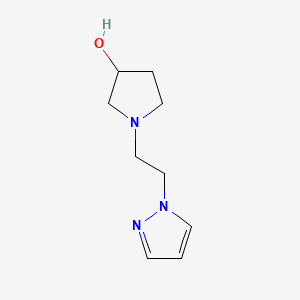 molecular formula C9H15N3O B2378013 1-(2-(1H-吡唑-1-基)乙基)吡咯烷-3-醇 CAS No. 1344051-81-5