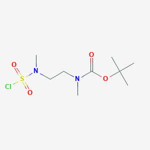 molecular formula C9H19ClN2O4S B2378014 Tert-butyl N-[2-[chlorosulfonyl(methyl)amino]ethyl]-N-methylcarbamate CAS No. 765961-86-2