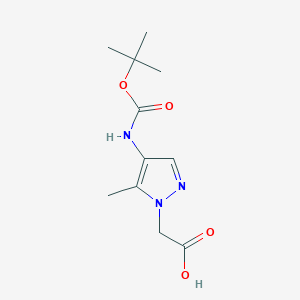 2-[5-Methyl-4-[(2-methylpropan-2-yl)oxycarbonylamino]pyrazol-1-yl]acetic acid