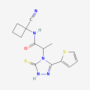 N-(1-cyanocyclobutyl)-2-[3-sulfanyl-5-(thiophen-2-yl)-4H-1,2,4-triazol-4-yl]propanamide
