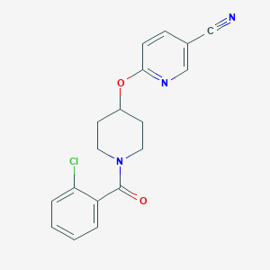 molecular formula C18H16ClN3O2 B2378030 6-((1-(2-Chlorobenzoyl)piperidin-4-yl)oxy)nicotinonitrile CAS No. 1428357-73-6