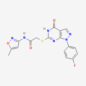 2-((1-(4-fluorophenyl)-4-oxo-4,5-dihydro-1H-pyrazolo[3,4-d]pyrimidin-6-yl)thio)-N-(5-methylisoxazol-3-yl)acetamide