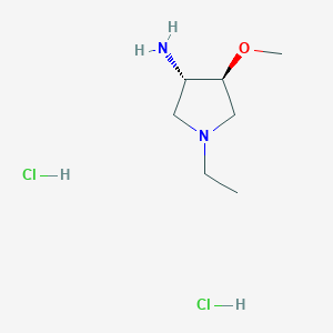 molecular formula C7H18Cl2N2O B2378033 trans-1-Ethyl-4-methoxy-3-pyrrolidinamine dihydrochloride CAS No. 1262769-40-3
