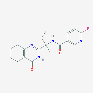 6-Fluoro-N-[2-(4-oxo-5,6,7,8-tetrahydro-3H-quinazolin-2-YL)butan-2-YL]pyridine-3-carboxamide