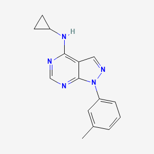 molecular formula C15H15N5 B2378047 N-cyclopropyl-1-(3-methylphenyl)-1H-pyrazolo[3,4-d]pyrimidin-4-amine CAS No. 1105221-27-9
