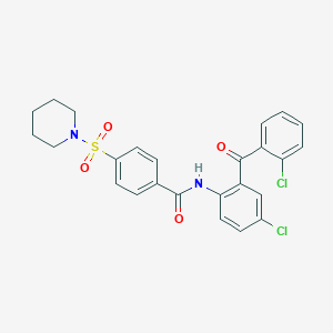 molecular formula C25H22Cl2N2O4S B2378050 N-[4-chloro-2-(2-chlorobenzoyl)phenyl]-4-(piperidinosulfonyl)benzamide CAS No. 312593-00-3