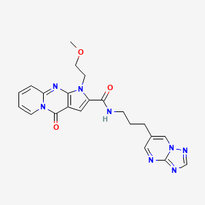 molecular formula C22H22N8O3 B2378065 N-(3-([1,2,4]triazolo[1,5-a]pyrimidin-6-yl)propyl)-1-(2-methoxyethyl)-4-oxo-1,4-dihydropyrido[1,2-a]pyrrolo[2,3-d]pyrimidine-2-carboxamide CAS No. 2034557-38-3