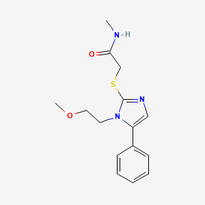 molecular formula C15H19N3O2S B2378069 2-((1-(2-methoxyethyl)-5-phenyl-1H-imidazol-2-yl)thio)-N-methylacetamide CAS No. 1207036-14-3