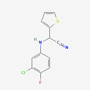 molecular formula C12H8ClFN2S B2378084 2-(3-Chloro-4-fluoroanilino)-2-(2-thienyl)acetonitrile CAS No. 866154-51-0