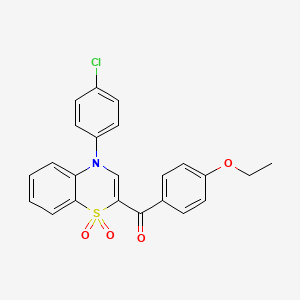 molecular formula C23H18ClNO4S B2378103 [4-(4-chlorophenyl)-1,1-dioxido-4H-1,4-benzothiazin-2-yl](4-ethoxyphenyl)methanone CAS No. 1114872-13-7