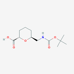(2S,6S)-6-[[(2-Methylpropan-2-yl)oxycarbonylamino]methyl]oxane-2-carboxylic acid