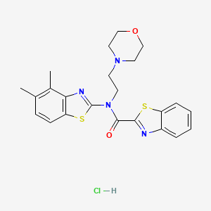 molecular formula C23H25ClN4O2S2 B2378105 N-(4,5-dimethylbenzo[d]thiazol-2-yl)-N-(2-morpholinoethyl)benzo[d]thiazole-2-carboxamide hydrochloride CAS No. 1216907-35-5