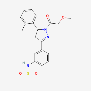 N-[3-[2-(2-methoxyacetyl)-3-(2-methylphenyl)-3,4-dihydropyrazol-5-yl]phenyl]methanesulfonamide