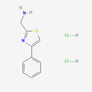 molecular formula C10H12Cl2N2S B2378109 (4-Phenylthiazol-2-yl)methanamine hydrochloride CAS No. 91818-69-8