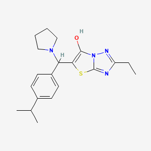 molecular formula C20H26N4OS B2378110 2-乙基-5-((4-异丙苯基)(吡咯烷-1-基)甲基)噻唑并[3,2-b][1,2,4]三唑-6-醇 CAS No. 886904-03-6