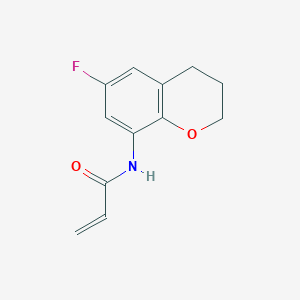 molecular formula C12H12FNO2 B2378116 N-(6-Fluoro-3,4-dihydro-2H-chromen-8-yl)prop-2-enamide CAS No. 2411241-85-3