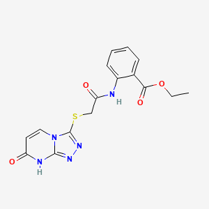 Ethyl 2-(2-((7-oxo-7,8-dihydro-[1,2,4]triazolo[4,3-a]pyrimidin-3-yl)thio)acetamido)benzoate